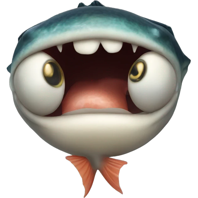 fish biting its own lip sheesh emoji