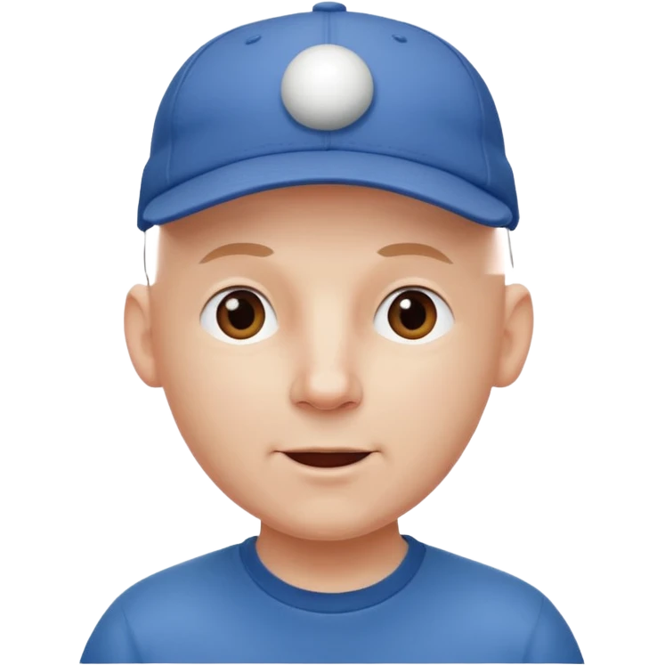 Bald man humming with a ball cap on emoji