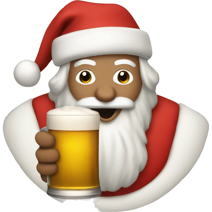 Santa with beer emoji