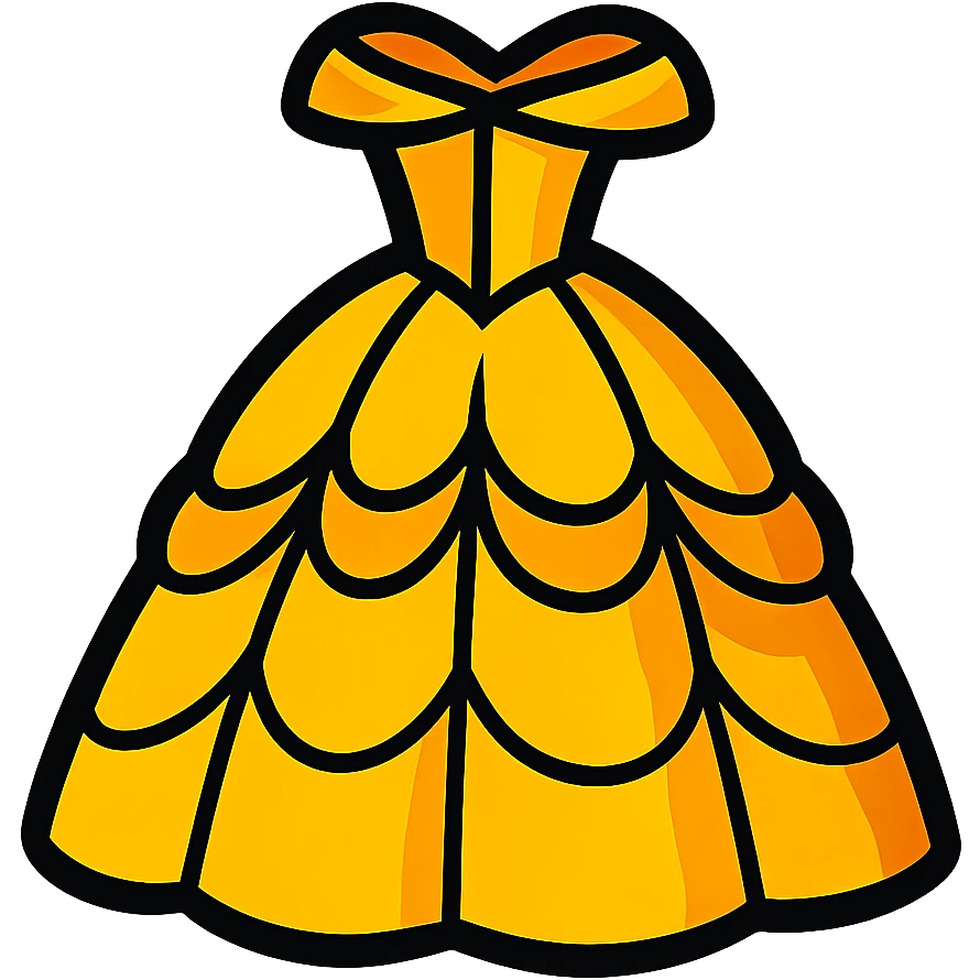 yellow belle princess dress emoji