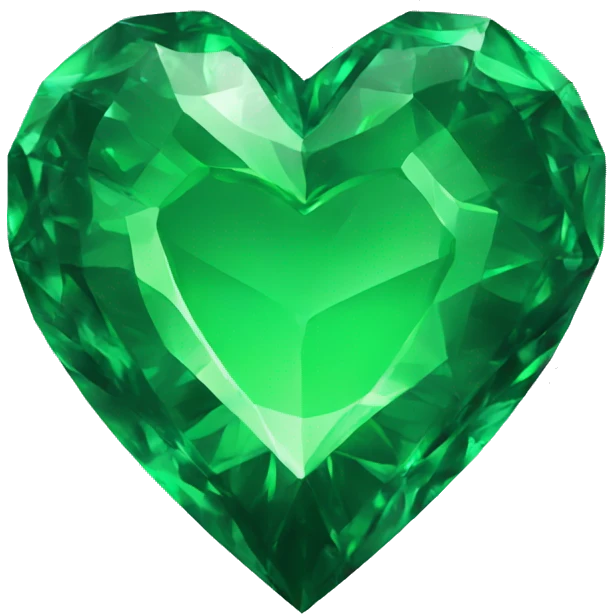 green crystal heart emoji