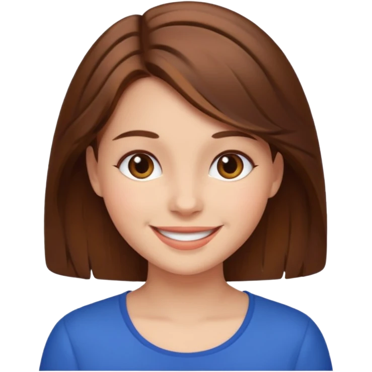 Girl,brown hair, emoji