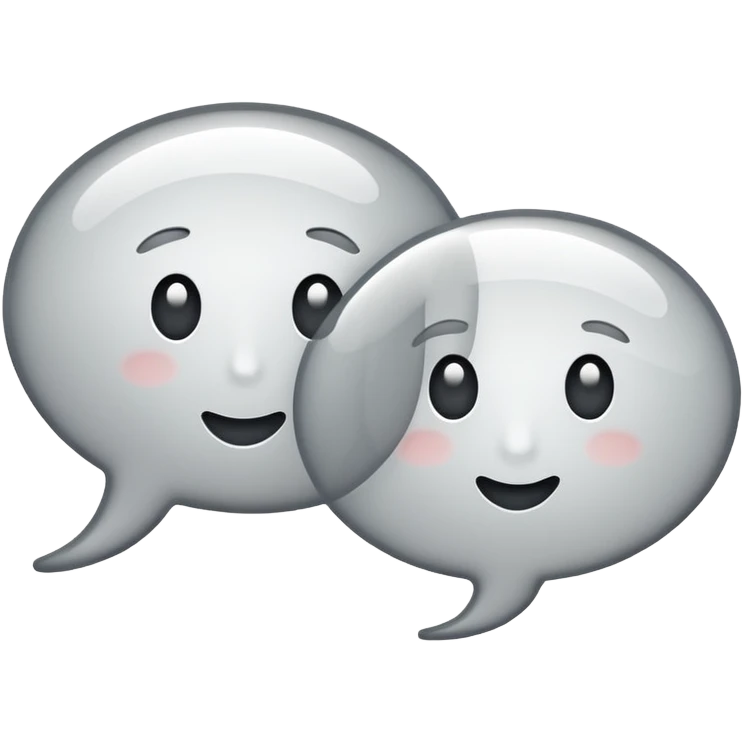 two overlapping speech bubbles one with a whispering swirl representing gossip emoji