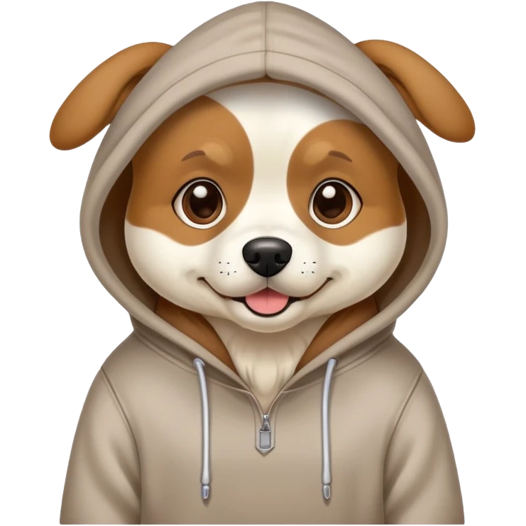 Dog wearing a hoodie ￼ emoji