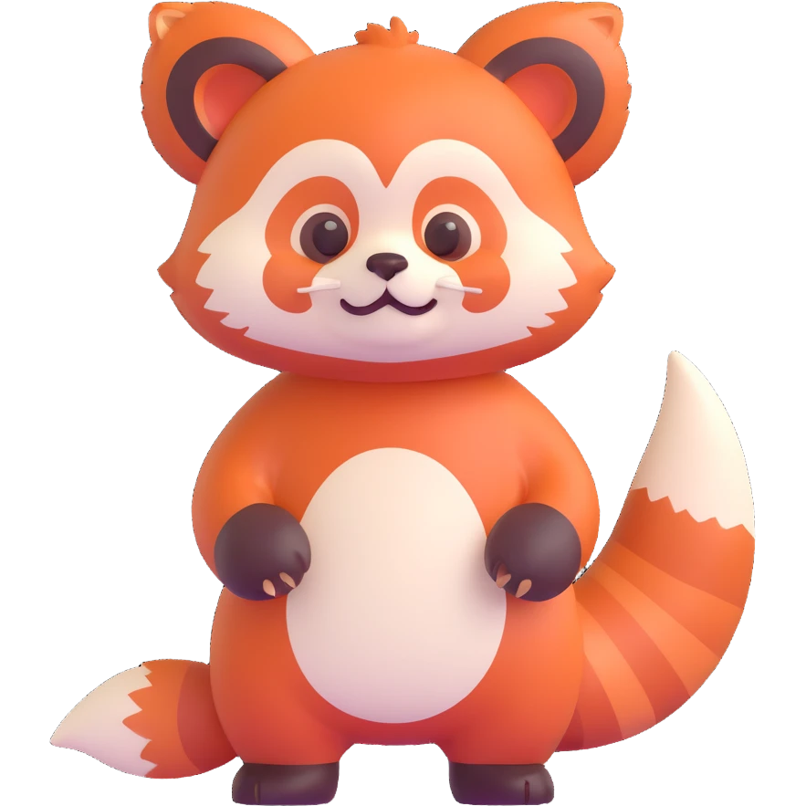 cute red panda, standing  emoji
