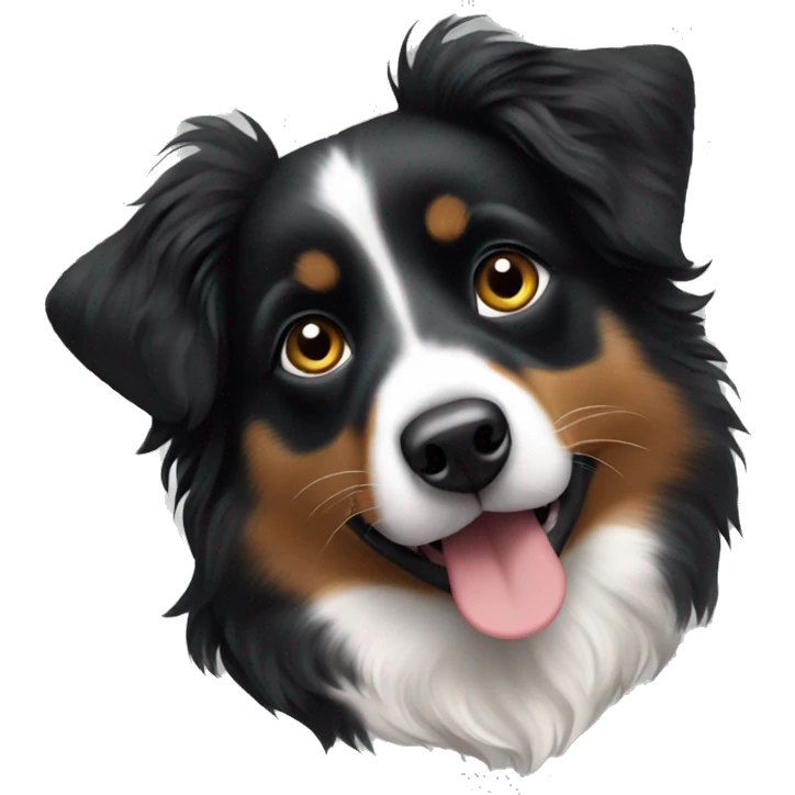 Small black australian shepherd dog Christmas tree emoji