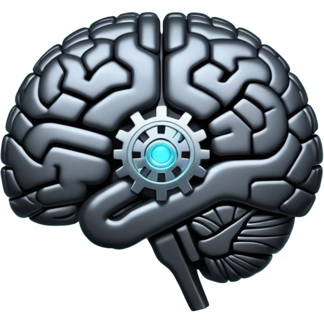 black digital brain emoji