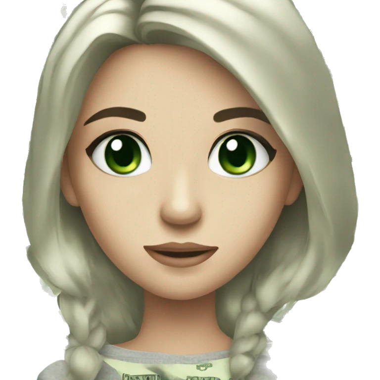 pretty girl with dark hair green eyes and money  emoji
