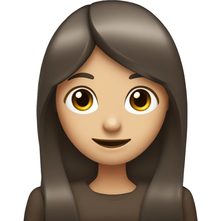 dark brown hair woman with long hair fringe, with hazel eyes, thumbs up, winking emoji