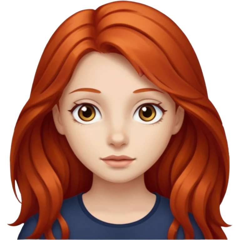 with girl with brown eyes and long red hair emoji