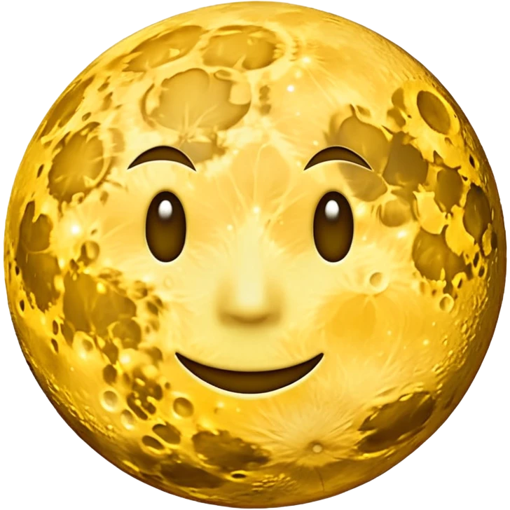 Glowing full moon with a bold, bright "S" on its surface and a faint "F" hidden in the texture, emoji style. emoji