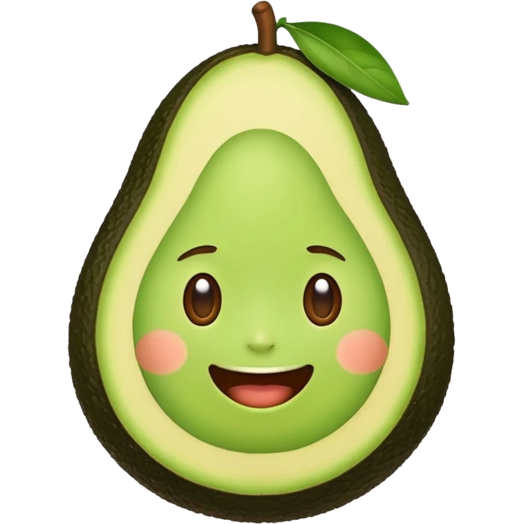 Make a avocado with a cute face emoji