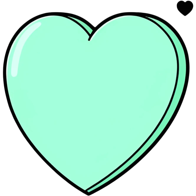 Mint green heart emoji