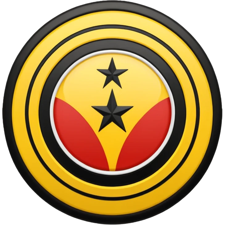 Turkish club Eskişehirspor logo with yellow, black thin stripes and three stars emoji