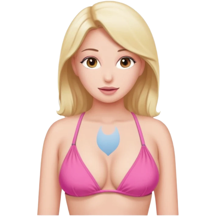 A sexy women with big boobs in pink bikini emoji