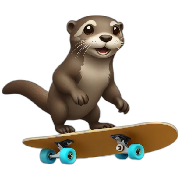 Otter skateboarding emoji