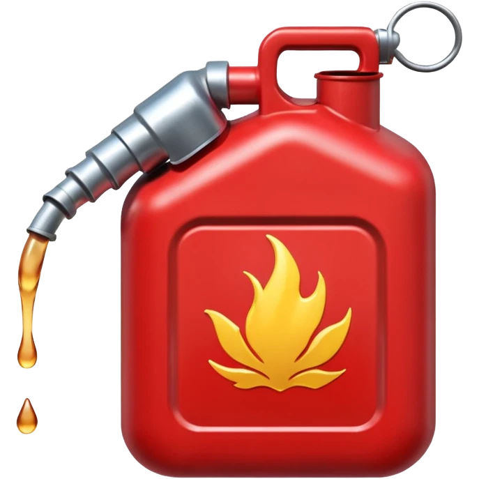simple red gasoline canister plain pouring drops of diesel emoji