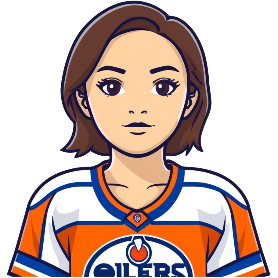 Edmonton oilers female brown eyes  emoji