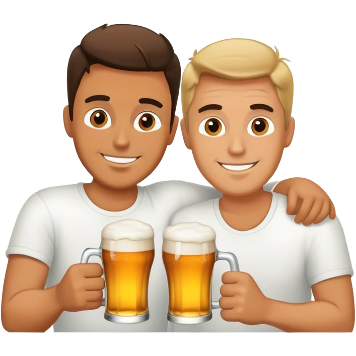 two man enjoying a beer together emoji