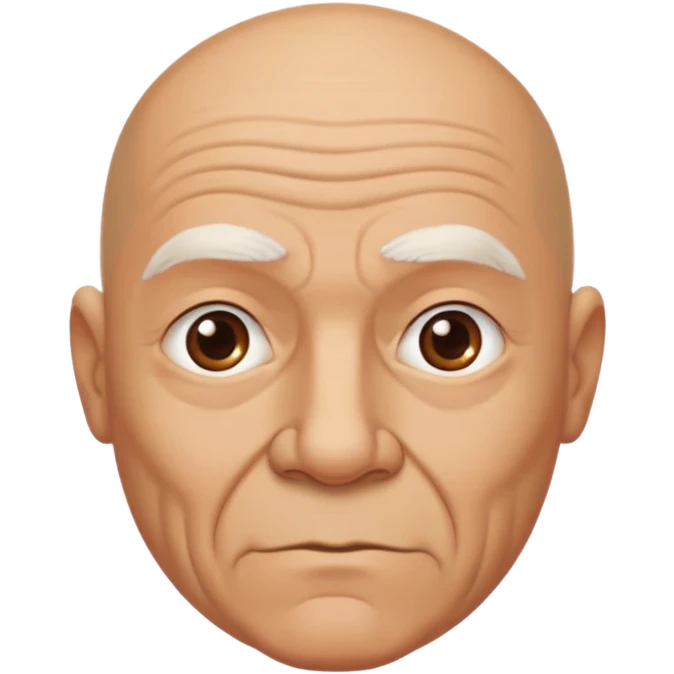 old bald man with raised eyebrow  emoji