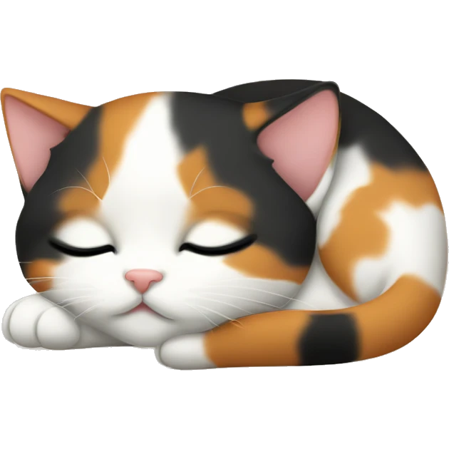 Sleeping Calico kitten emoji