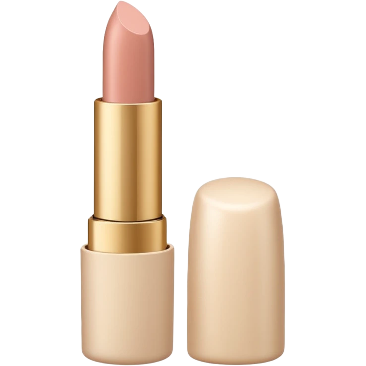 A soft nude lipstick in a minimalist beige shell. emoji