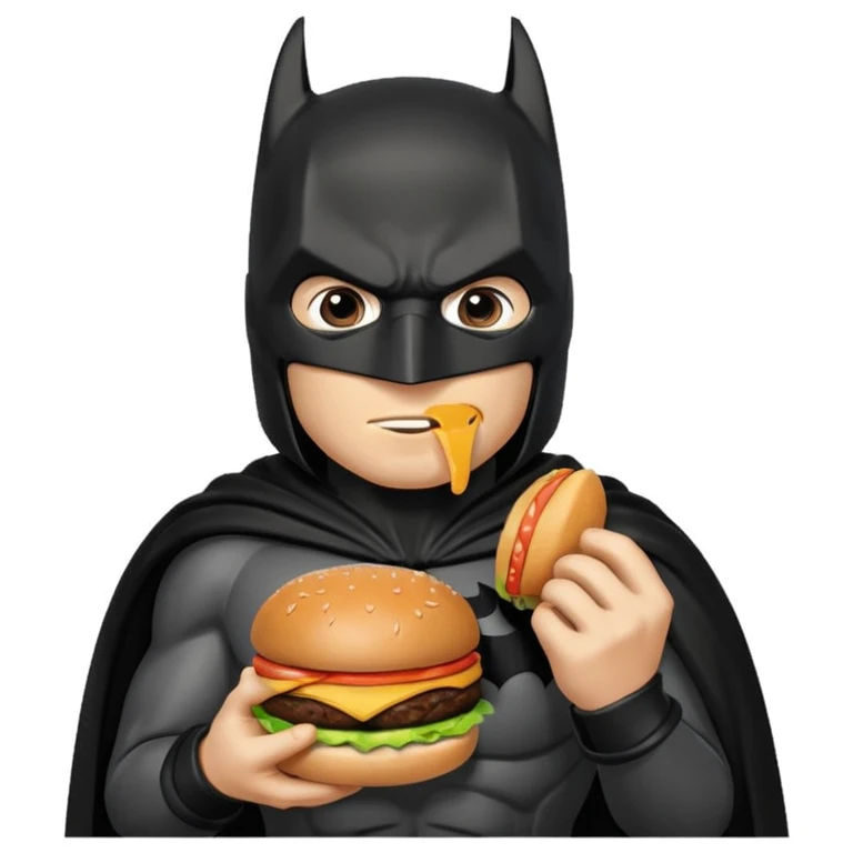 Batman eating a burger emoji