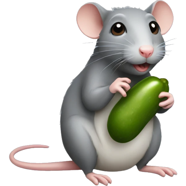 Rat holding a pickle emoji