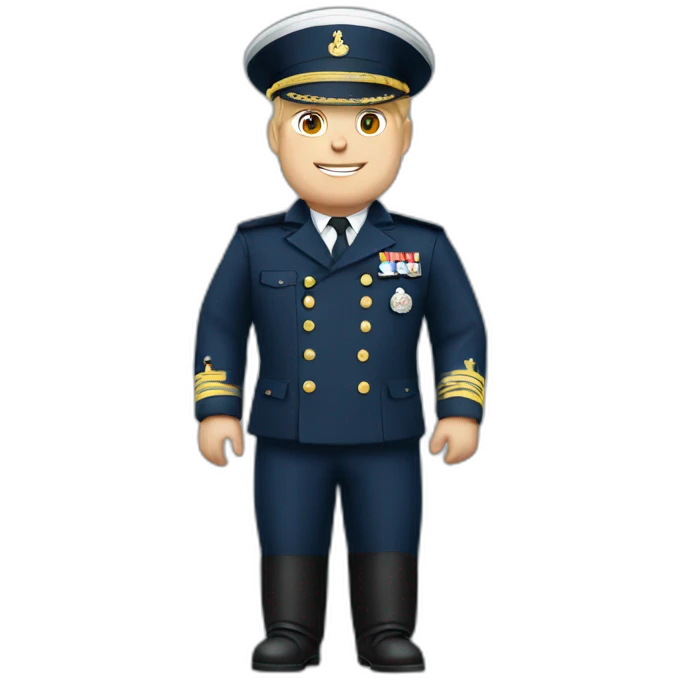 Fat blonde male French navy officer emoji