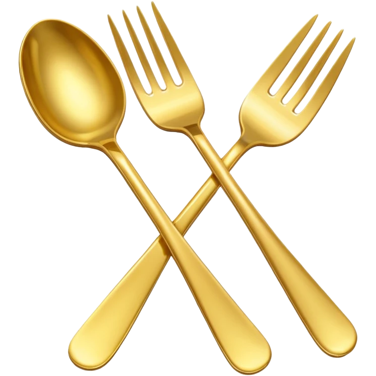 gold spoon and fork emoji