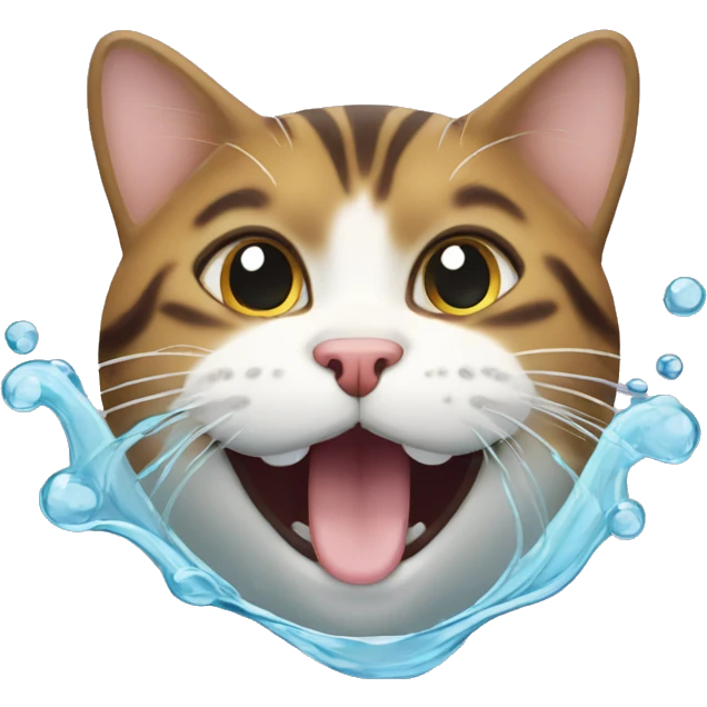 chat qui boit de l'eau emoji