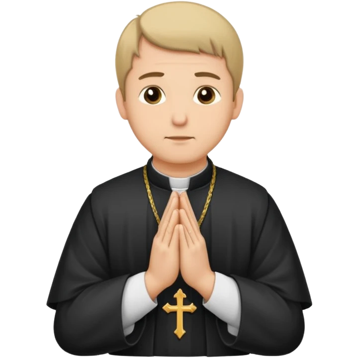 medieval priest, hands clasped in prayer emoji