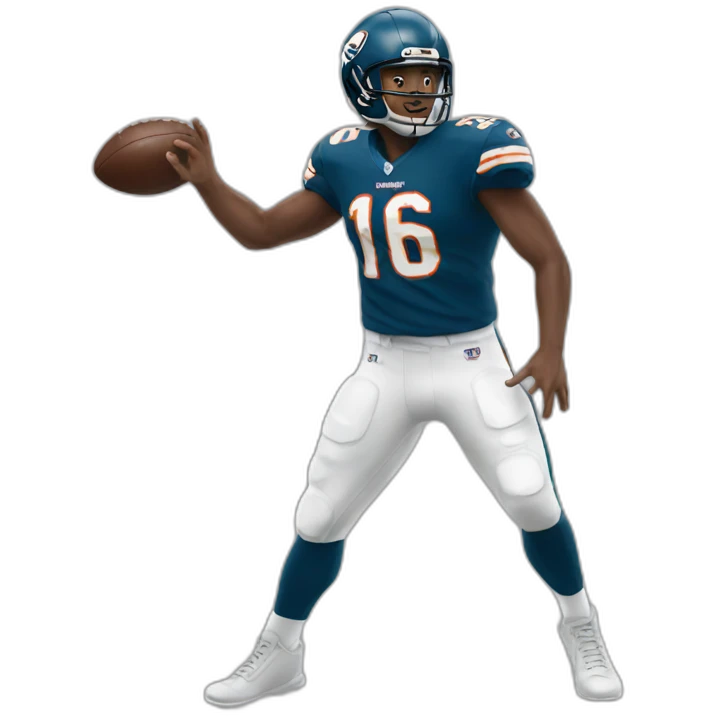 Man throwing a football wearing an NFL uniform emoji