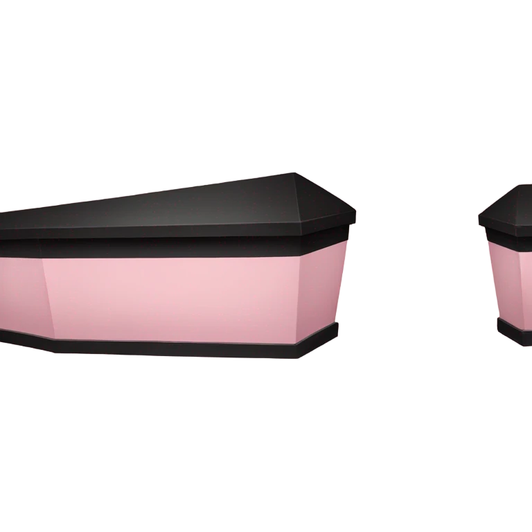 Light pink and black coffin emoji