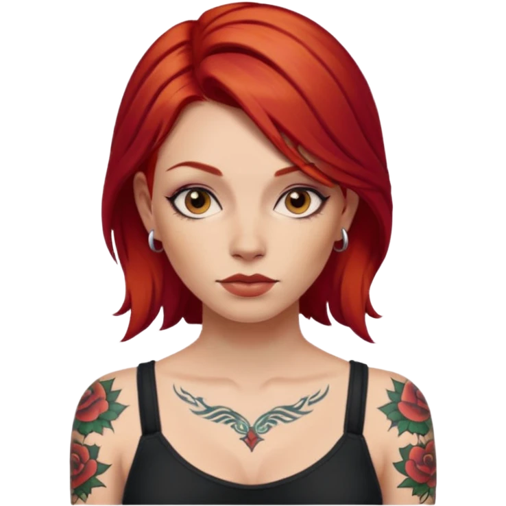 woman with red hair and tattoos emoji