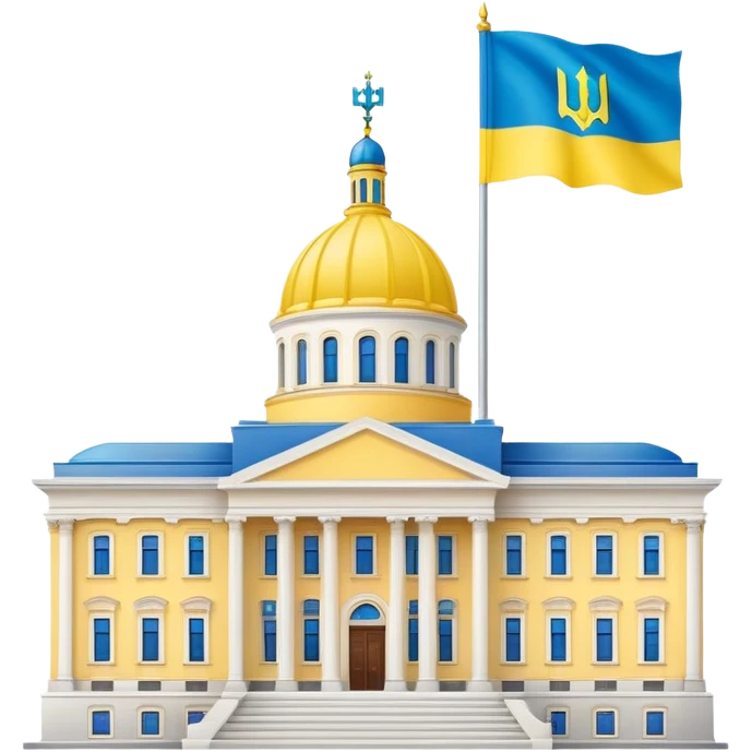 Presidential buildings with the flag of Ukraine emoji