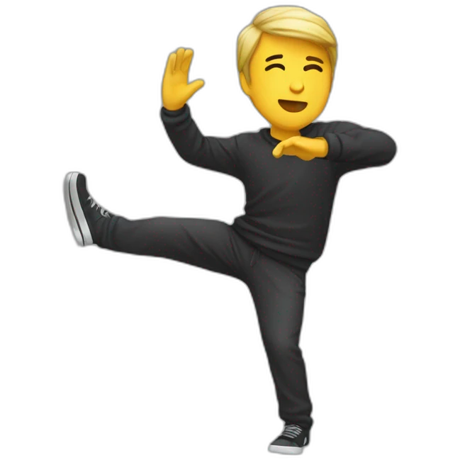 Une personne qui fait un dab emoji