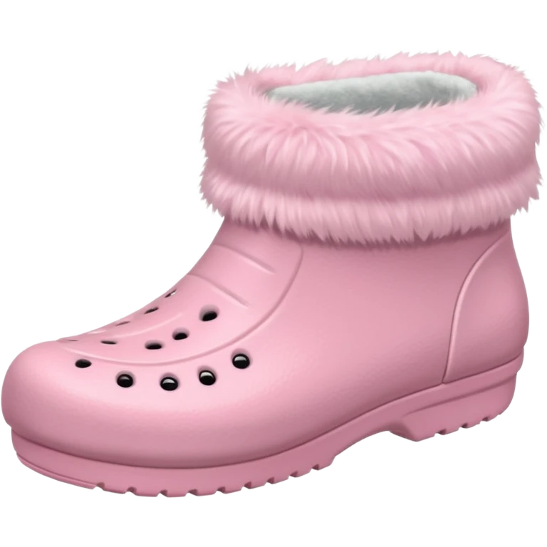 crocks with fur liningin pastel pink color emoji