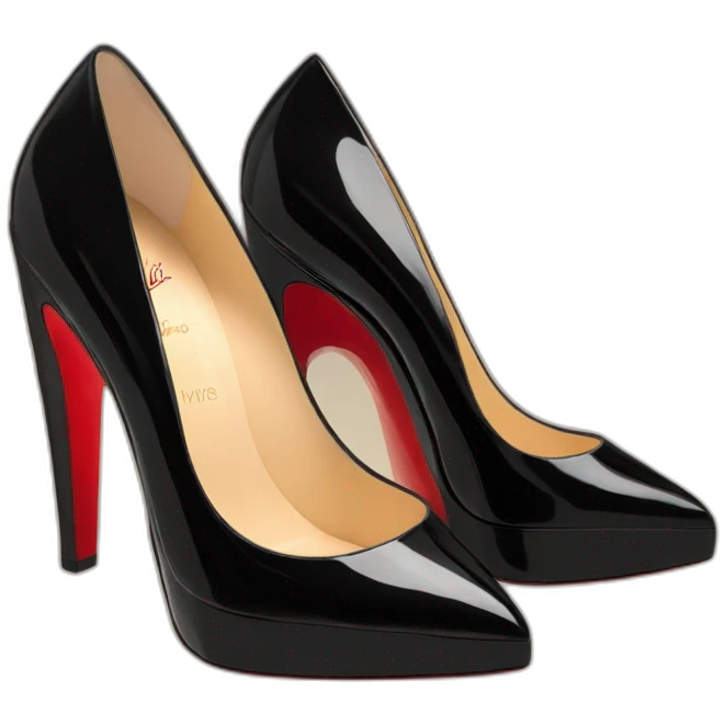 WEDGE LOUBOUTIN black PATENT emoji