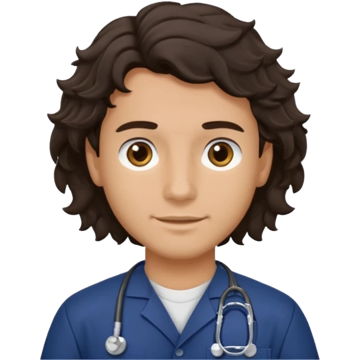 male dark brunette wavy hair navy scrub vet


 emoji