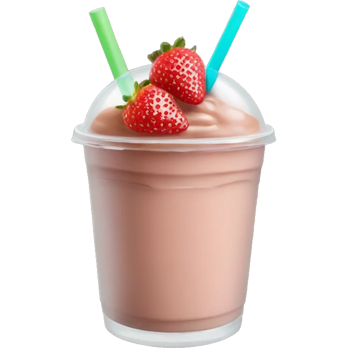 A chocolate strawberry smoothie boba tea emoji