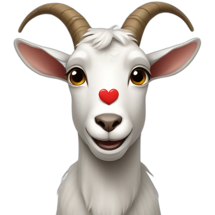 Goat with heart in his eyes emoji