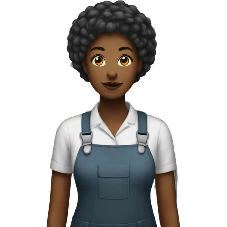 a worker in a warehouse, black woman emoji