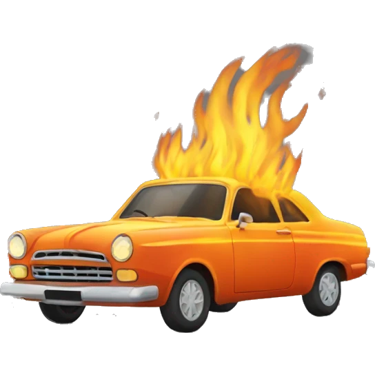 Voiture qui fais des flammes emoji