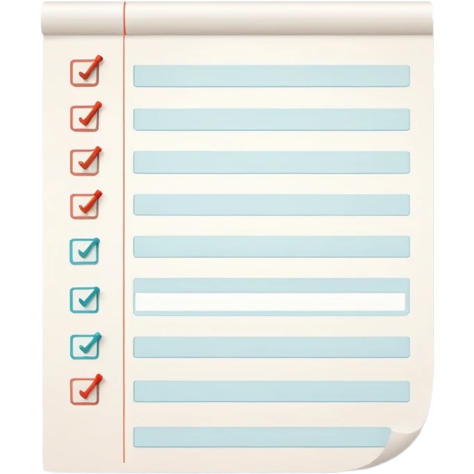 endless wavy checklist paper looping curling filled with tiny checkboxes disappearing into background emoji