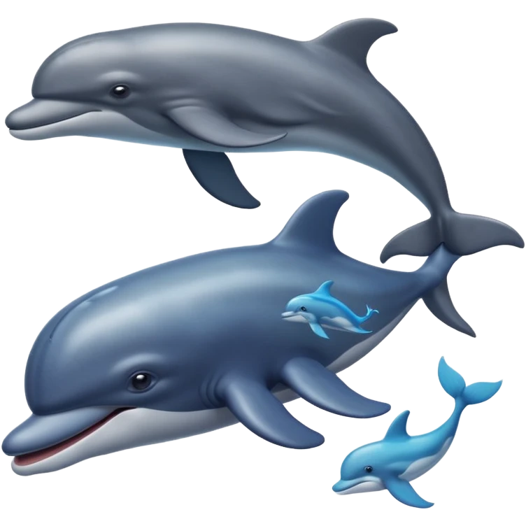 une baleine avec un dauohin en dessous emoji