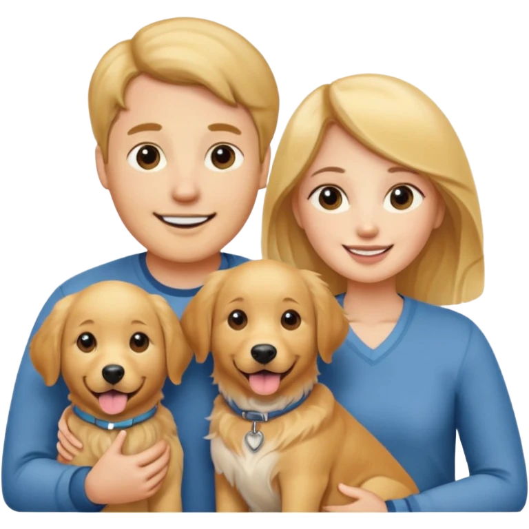 couple and their pet dog emoji