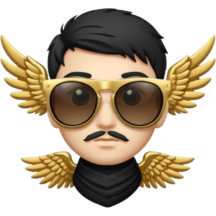 fancy hipster sunglasses with wings emoji