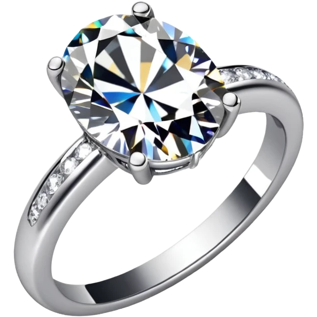 A diamond ring like this one 💍 but the diamond is more elliptic and there are mini diamonds on the silver ring itself emoji