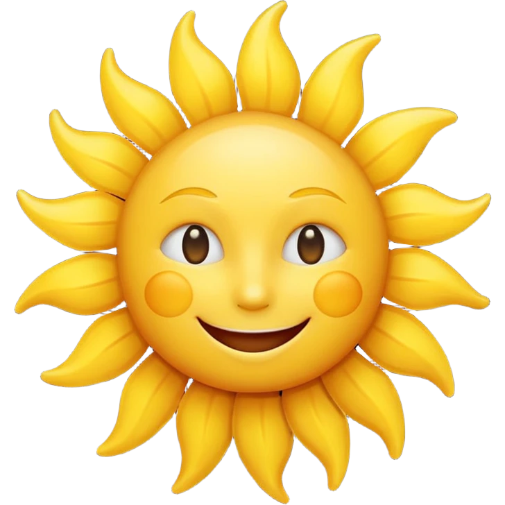 smiling sun emoji, simple and cheerful emoji